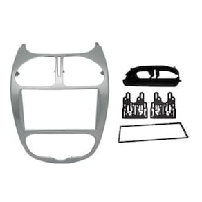 Moldura Fiamon 2 Din Prata 4274 para Peugeot de 2004 á 2008