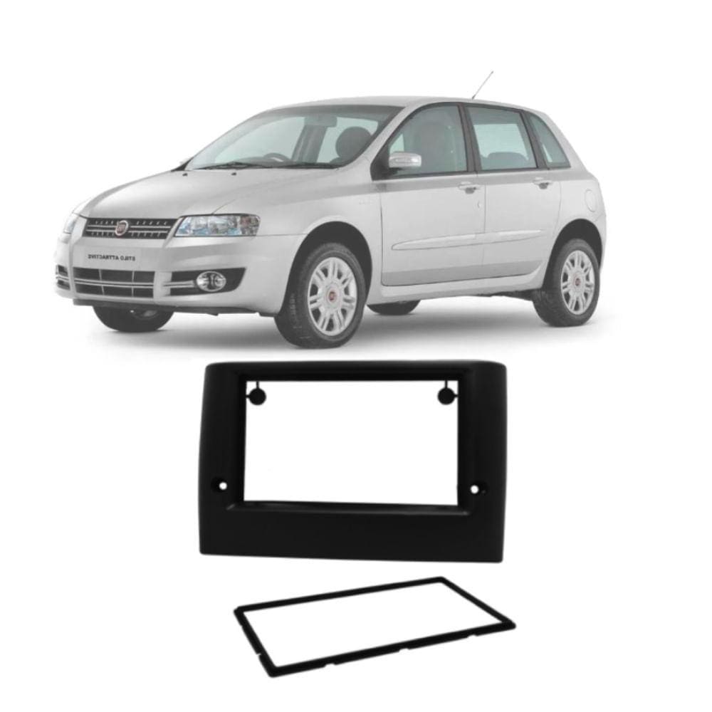 Moldura 2 Din Fiamon 3132 Fiat Stilo 2003 até 2012 Preta