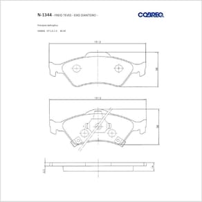 Pastilha de Freio Cobreq N-1344 Honda Fit de 2004 até 2009