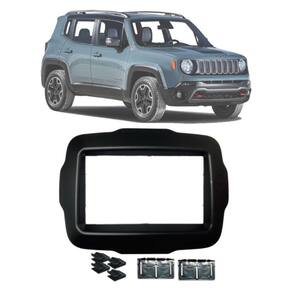 Moldura 2 Din Fiamon 4138 Jeep Renegade 2015 até 2019 Preta