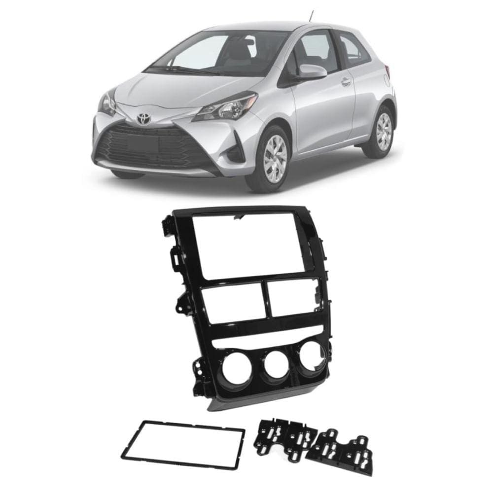 Moldura 2 Din Fiamon Yaris - Ar Analógico 18-20 Black Piano
