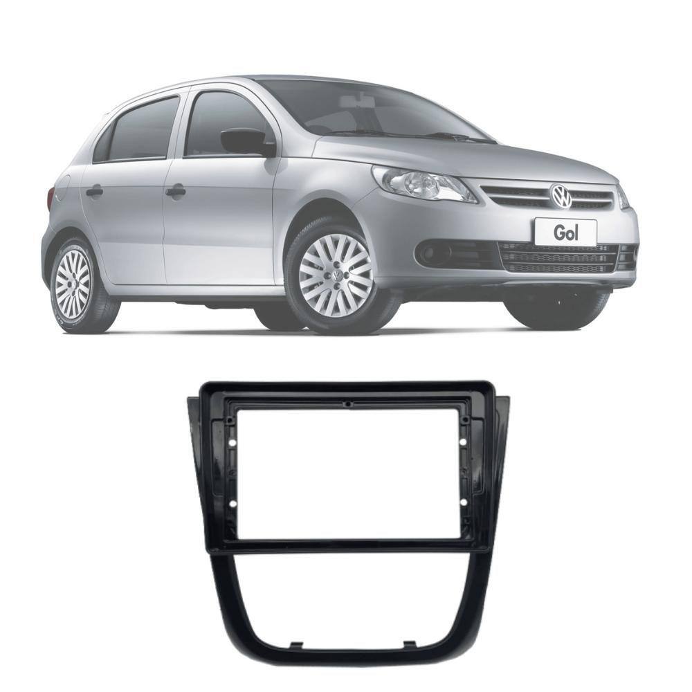Moldura 2 din Fiamon Volkswagen Gol Preta 9” Polegadas