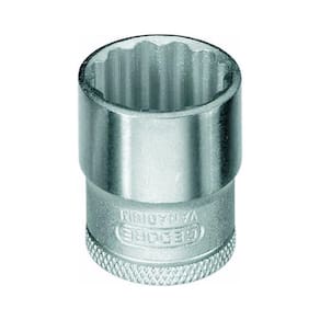 Soquete Estriado Curto 33 MM Encaixe de 1/2" - Gedore 015123