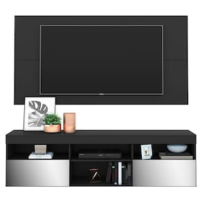 Rack com Espelho e Painel para TV até 65" Multimóveis Flórida FG3137 Preto