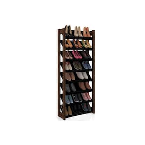 Armário Sapateira Quarto 8 Prats Az1006 Preto-nogal - Tecno Mobili