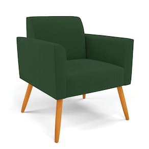 Poltrona Pés Palito Castanho Marisa Veludo D03 - D\`rossi Cor Verde