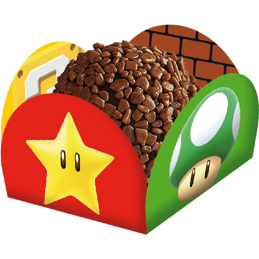 Porta Forminha para Doces Festa Super Mario - 40 unidades - Festcolor