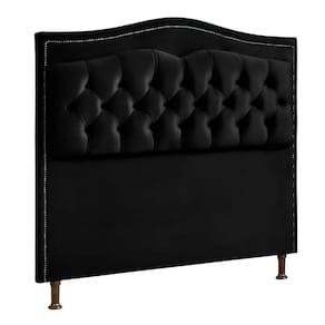 Cabeceira Estofada Holanda 1,60 2.0 Queen Veludo Speciale Home Preto