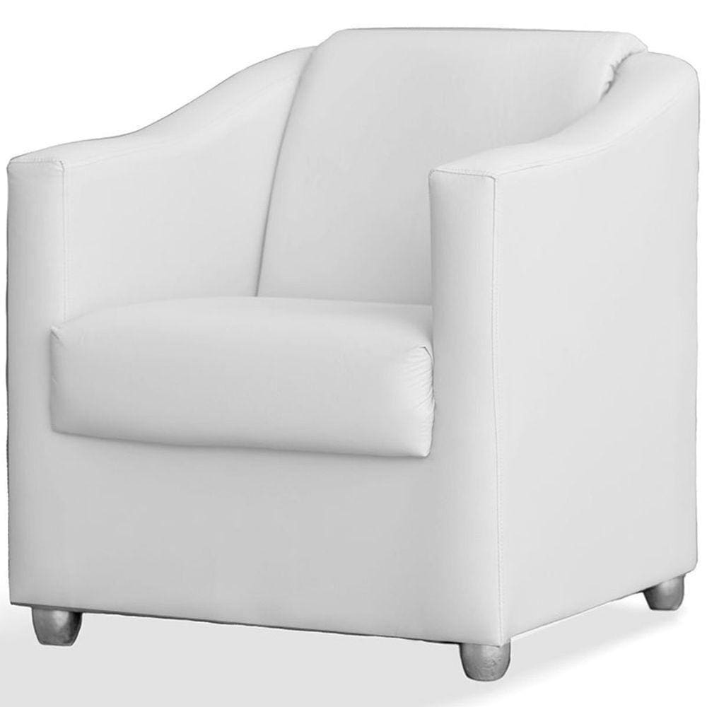 Poltrona Decorativa Luiza Sintético Branco