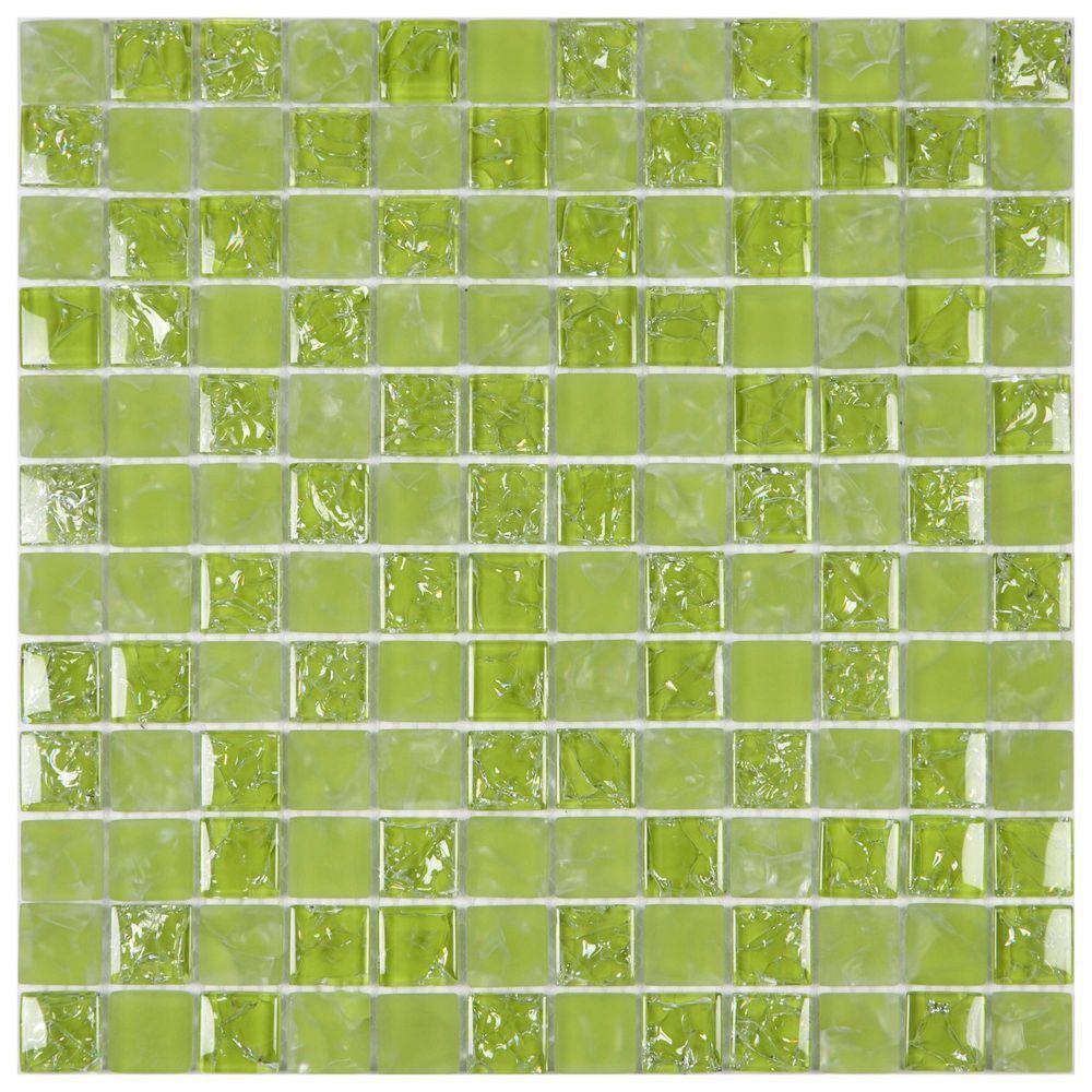 Pastilha de Vidro Ice Glass Mosaic 30cmx30cm Placas Verde