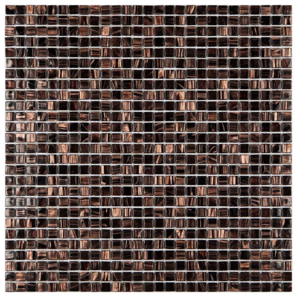 Pastilha de Vidro 30,5x30,5cm Gold Glass Mosic Preto
