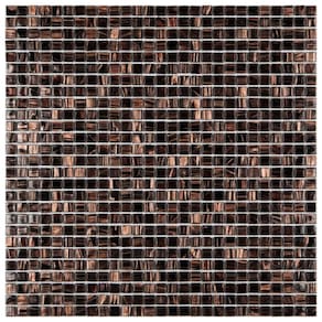 Pastilha de Vidro 30,5x30,5cm Gold Glass Mosic Preto