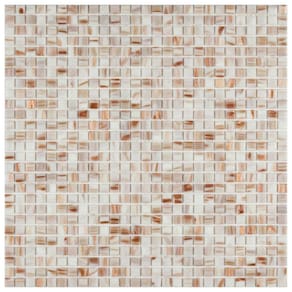 Pastilha de Vidro 30,5x30,5cm Gold Glass Mosic Branco