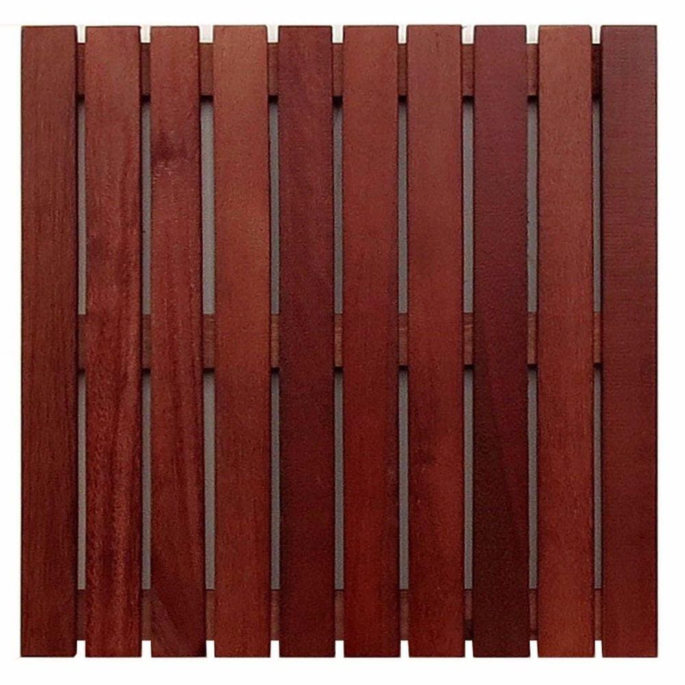 Deck em Placa de Madeira Modular Base Madeira 50cmx50cm MaderSilva Padrão Imbuia