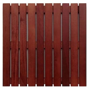 Deck em Placa de Madeira Modular Base Madeira 50cmx50cm MaderSilva Padrão Imbuia