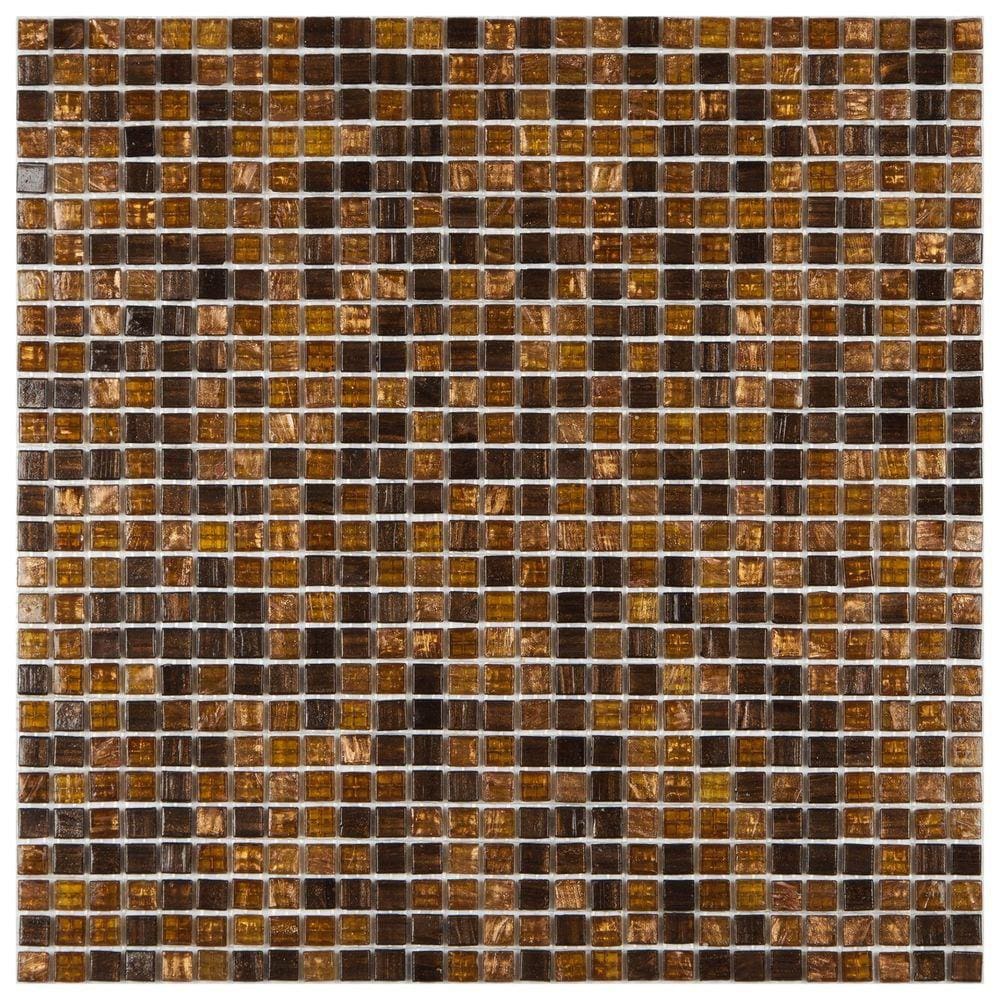 Pastilha de Vidro Glass Mosaic 30,5cmx30,5cm Placas Marrom