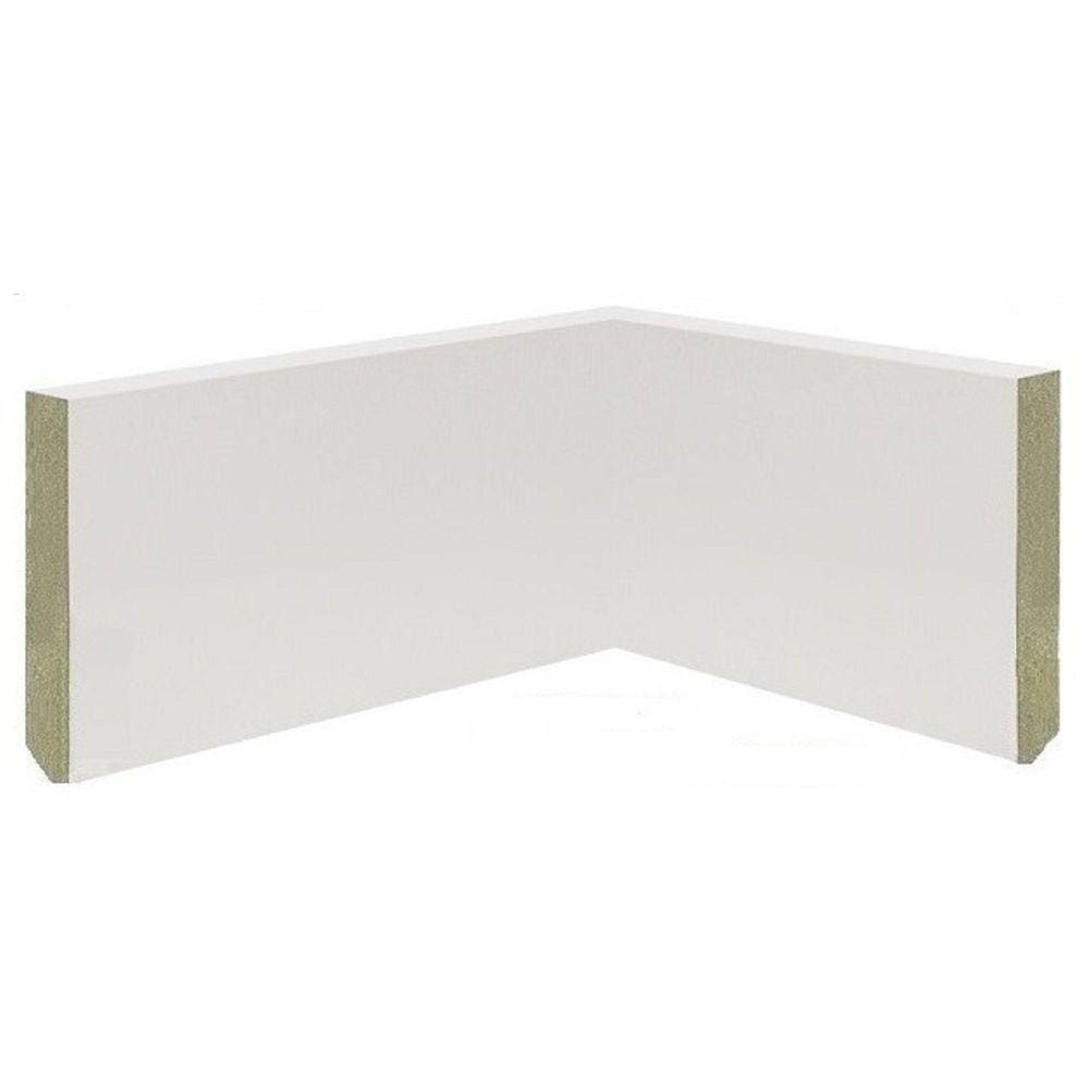 Rodapé Liso 10cmx1,5cmx220cm MDF Revestido Casablanca Branco