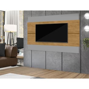 Painel para Tv Berlim 160cm X 128 Cm Cinza/Marrom