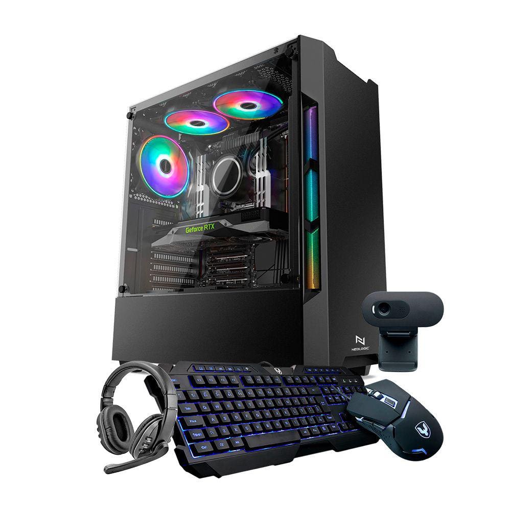 Kit - Pc Gamer Neologic Streamer Nli83671 Intel I5 10400F 16Gb (Rtx 3050 8Gb) Ssd 240Gb + Hd 1Tb 600W 80 Plus