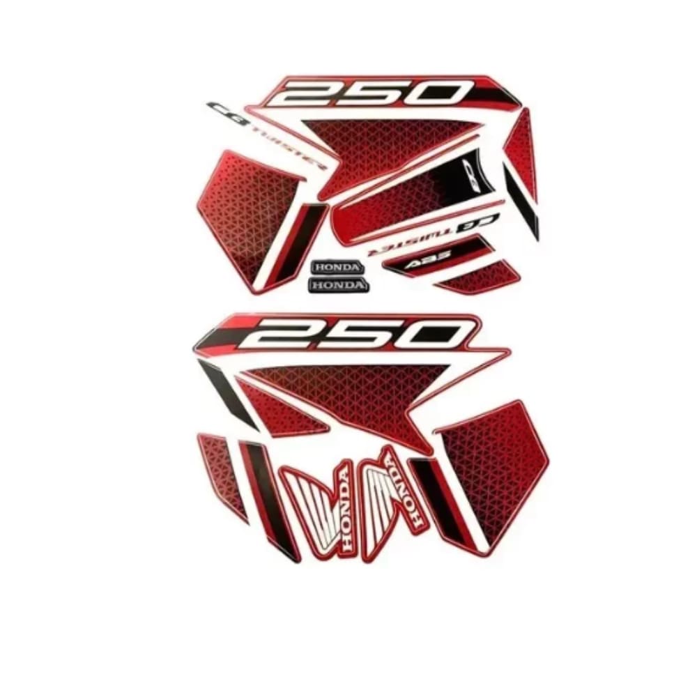 Kit Adesivo Jogo Faixas Honda 250twister Cbs 2022 Vermelho