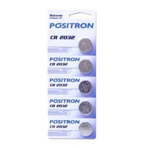 Kit 5 unidades Bateria Moeda 3V de Lítio CR2032 Pósitron