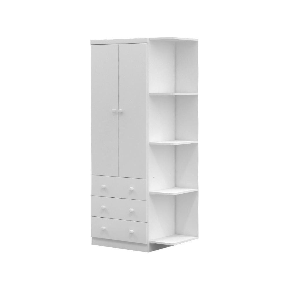 Guarda Roupa Infantil 2 Portas E Prateleira Smim Móveis Peroba Branco Brilho Branco Brilho