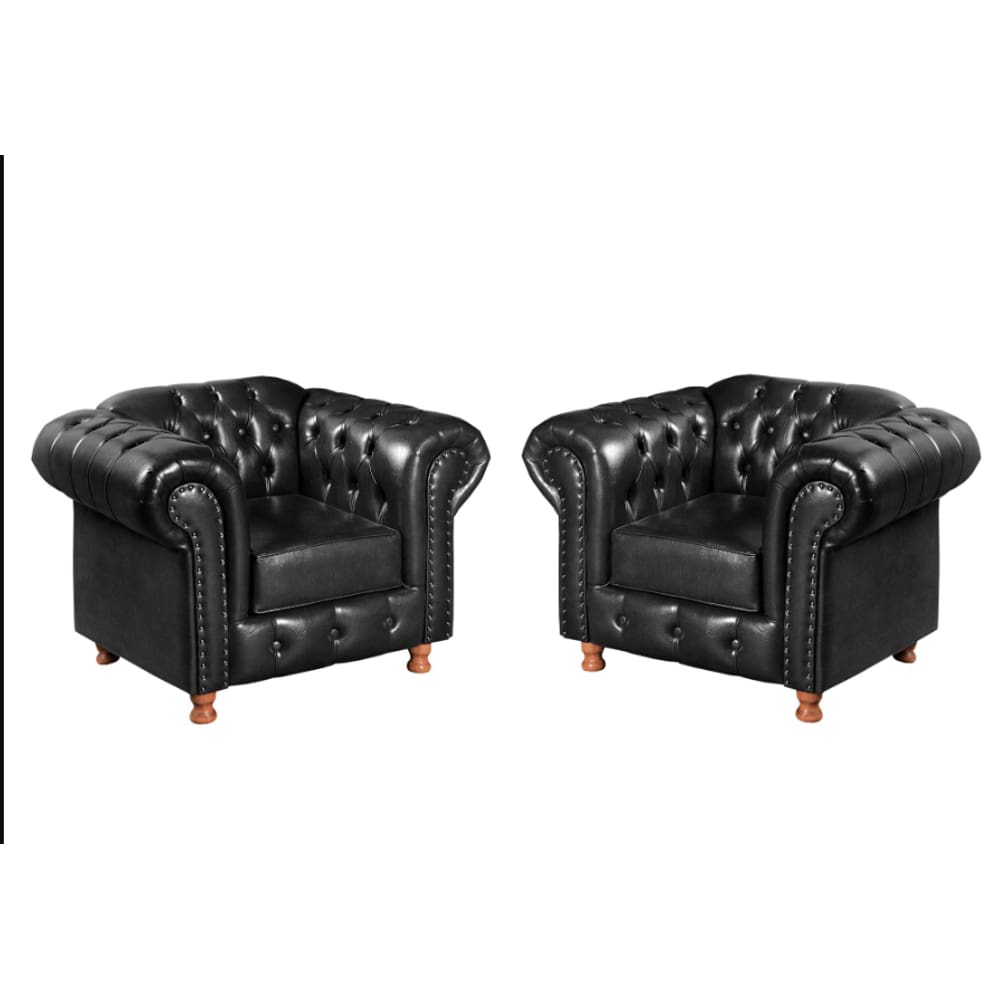 2 Poltronas Chesterfield Luiz XV Corano Preto