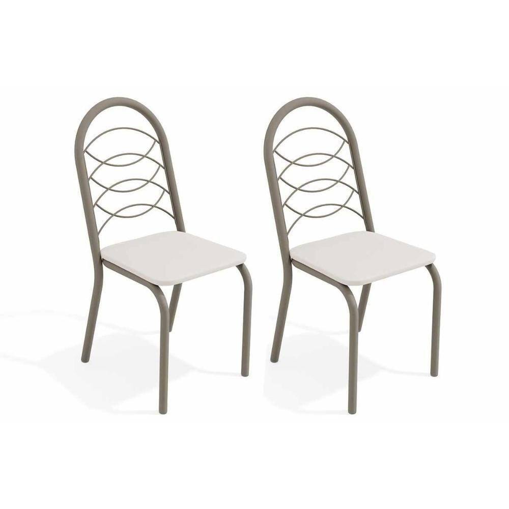 Cadeira Sala De Jantar Holanda 2c009nk Aço Kit 2 Uni Niquel branco 106