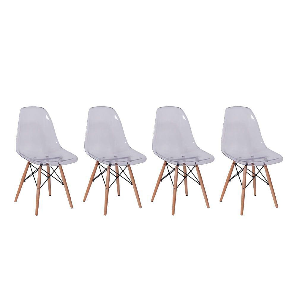 Conjunto 4 Cadeiras Eiffel - Incolor