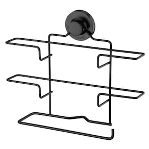 Porta Papel Toalha Alumínio Pvc Preto Fosco Future Fixação Por Ventosa 4018pt