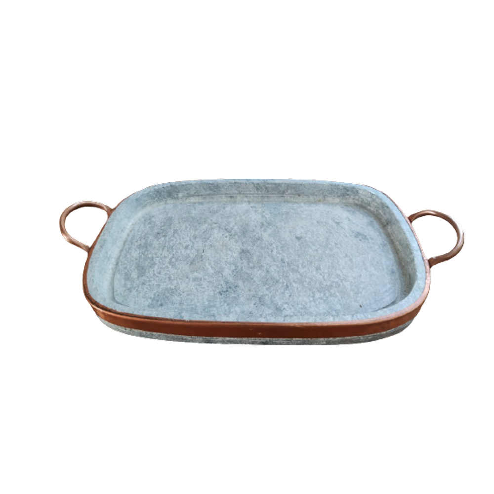 Grelha retangular em pedra sabão para churrasqueira de 40 cm x 23 cm