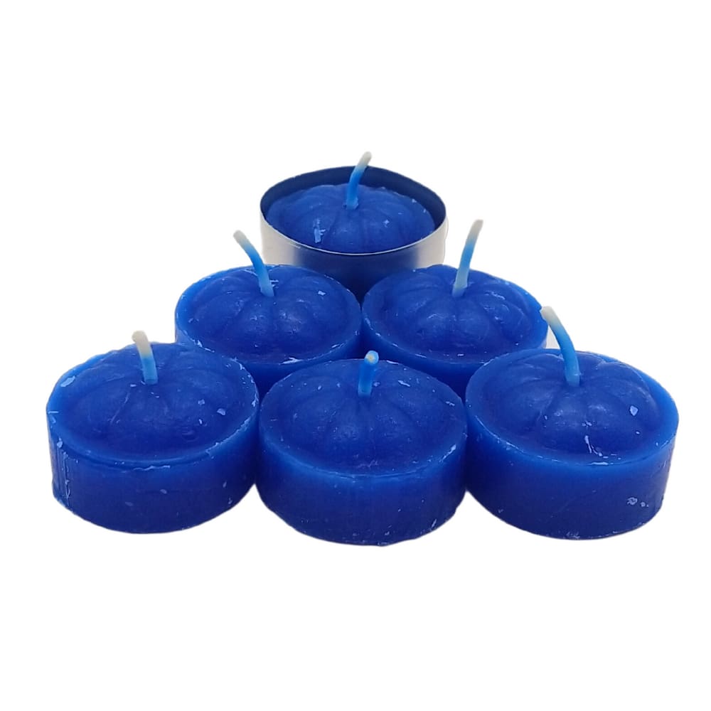 Kit 6 Velas Decorativas para Rechaud Azul