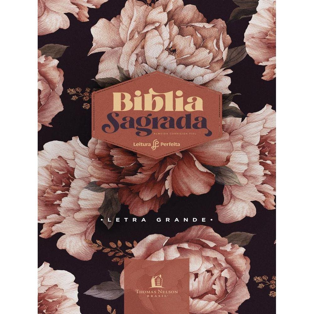 Biblia Peonias Rosadas, Acf, Capa Dura, Letra Grande, Leitura Perfeita