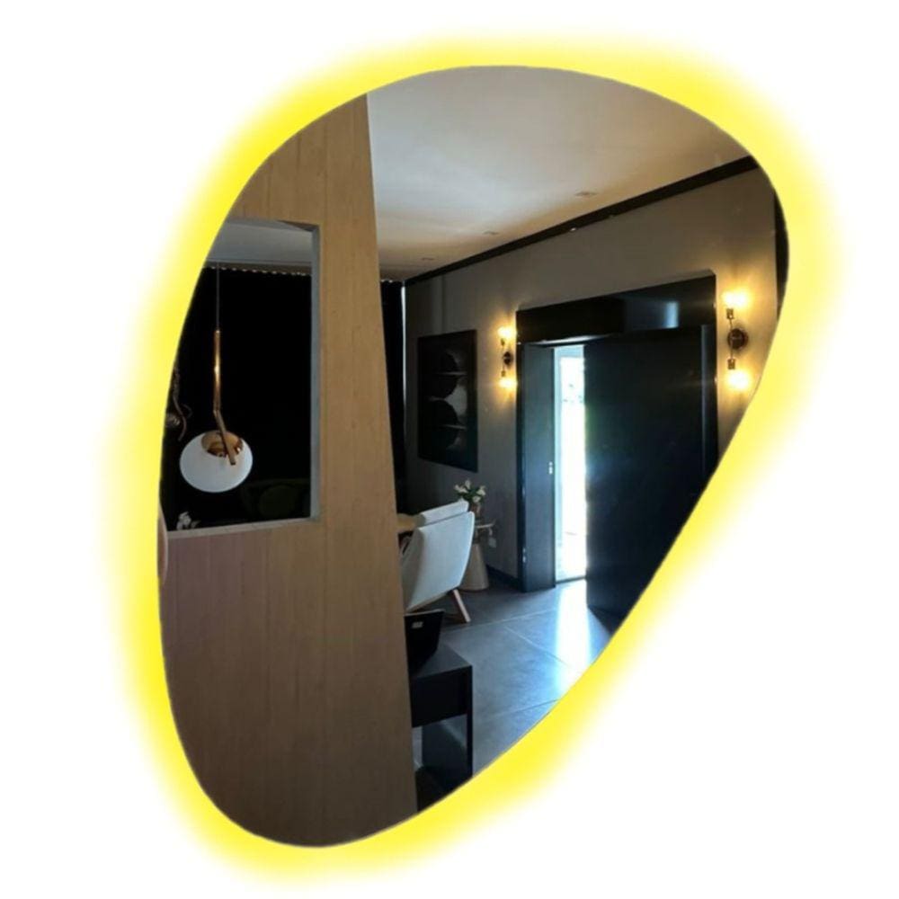 Espelho C/ LED Grande 95cm Lapidado Decorativo Branco Quente