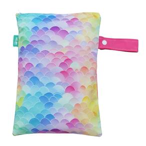 Saco Impermeável Organizador Fralda Roupa Suja Limpa - Escamas Sereia Rosa