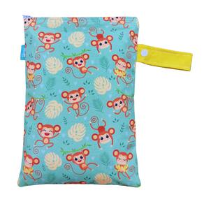 Saco Impermeável Organizador Fralda Roupa Suja Limpa - Macaco Amarelo