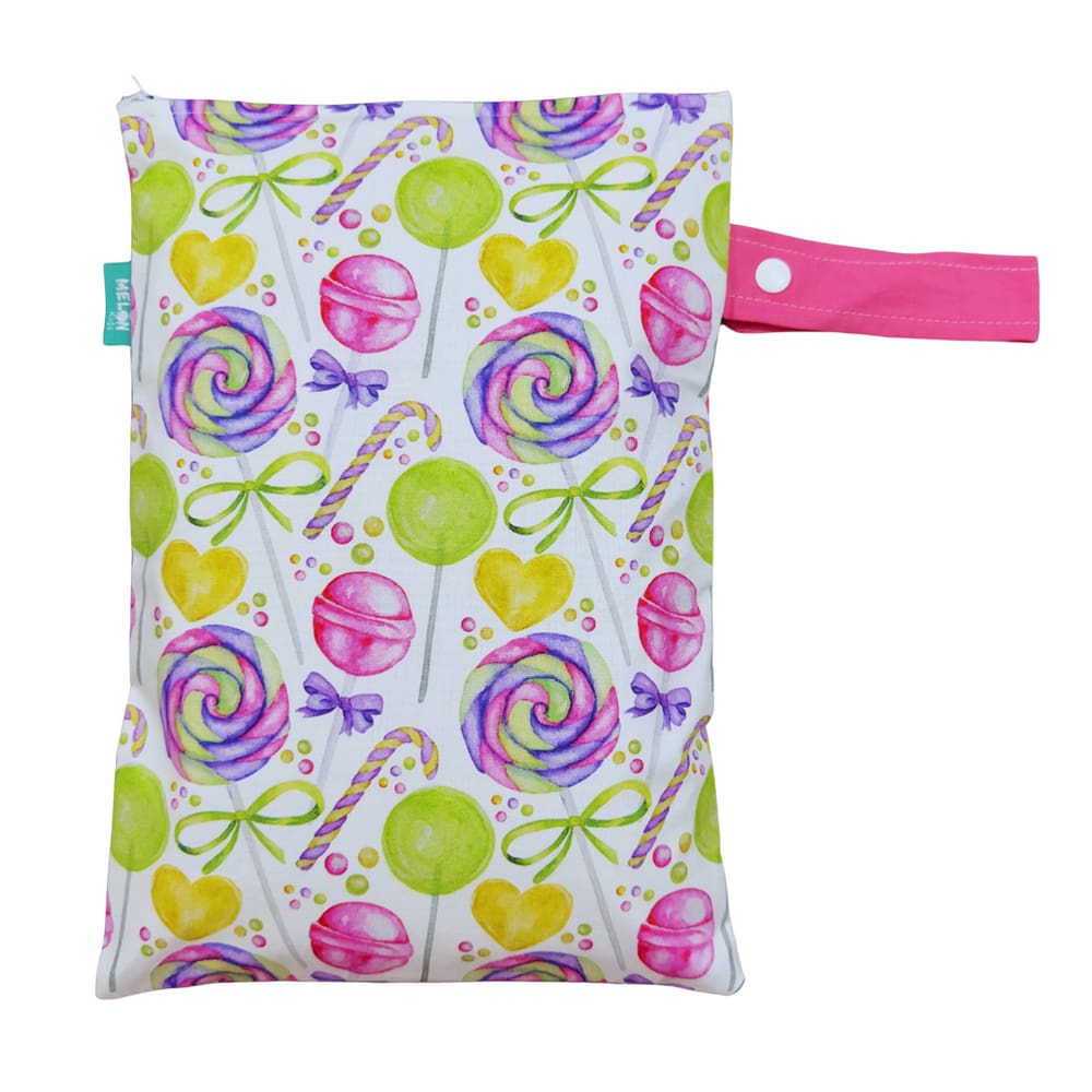 Saco Impermeável Organizador Fralda Roupa Suja Limpa - Pirulito Rosa