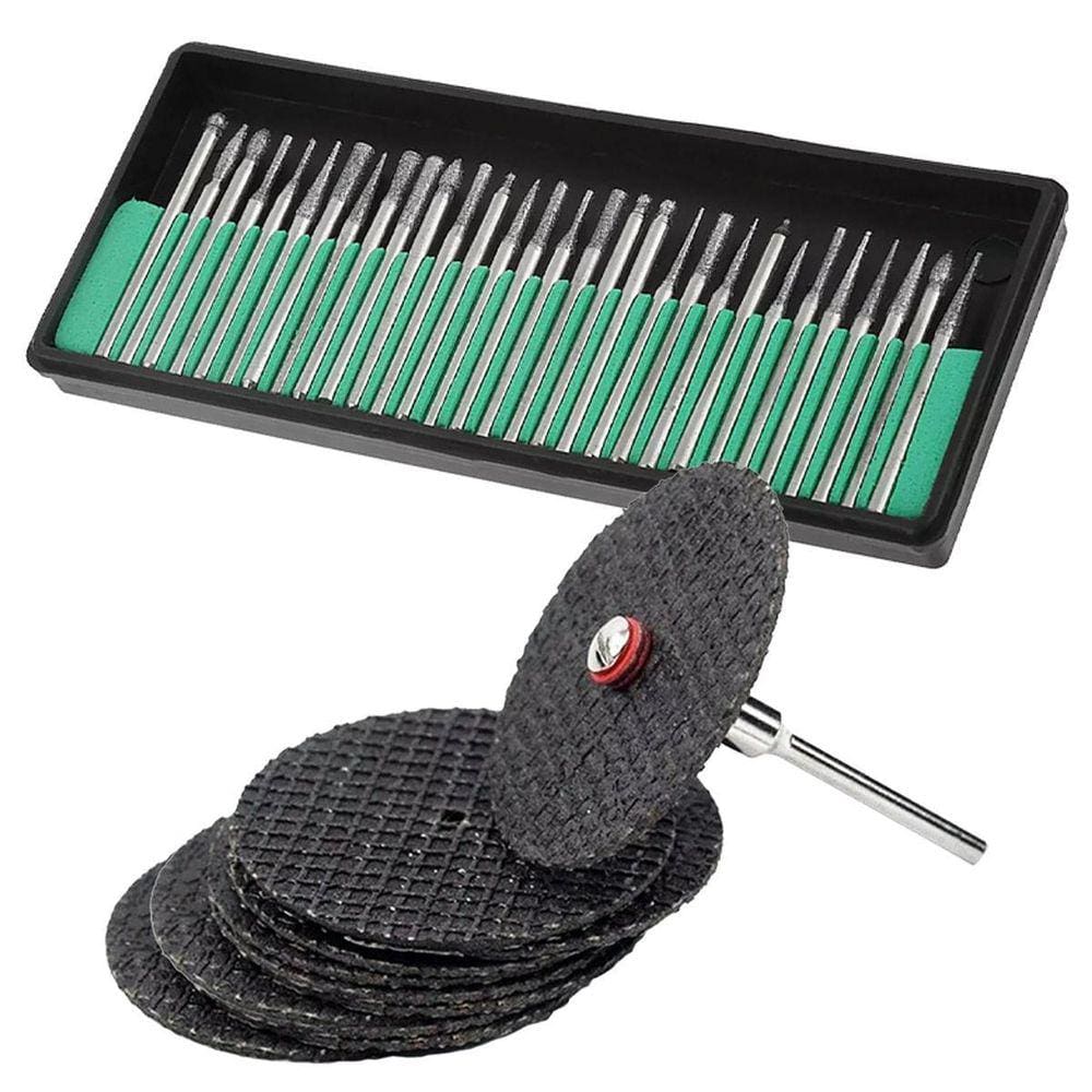 Kit Disco De Corte E Ponta Diamantada 51 Pçs Micro Retífica