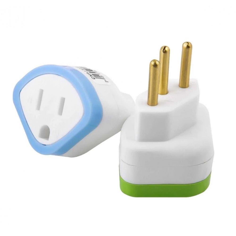 Adaptador Pino Chato 3 Pinos 2P + T 10A/250V Branco DN1630