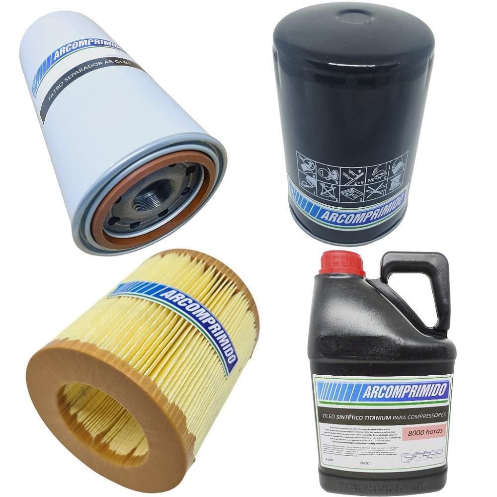 Filtros e 5L de Óleo Sintético Similares para Compair L15