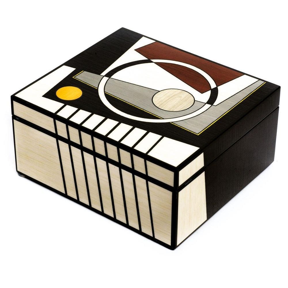 Caixa Decorativa Quadrada Laqueada Desing Artistico Luxo