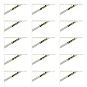 Kit 15 Suportes Prateleira, Mão Francesa, Cantoneira 50cm Branca Rino