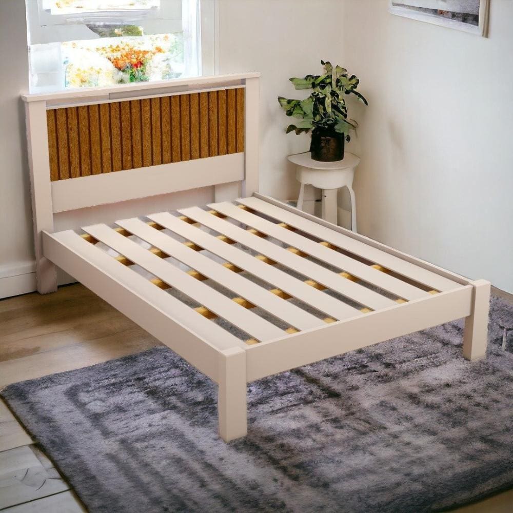 Cama Casal Ripada Alaska Off White e Naturalle Carmolar
