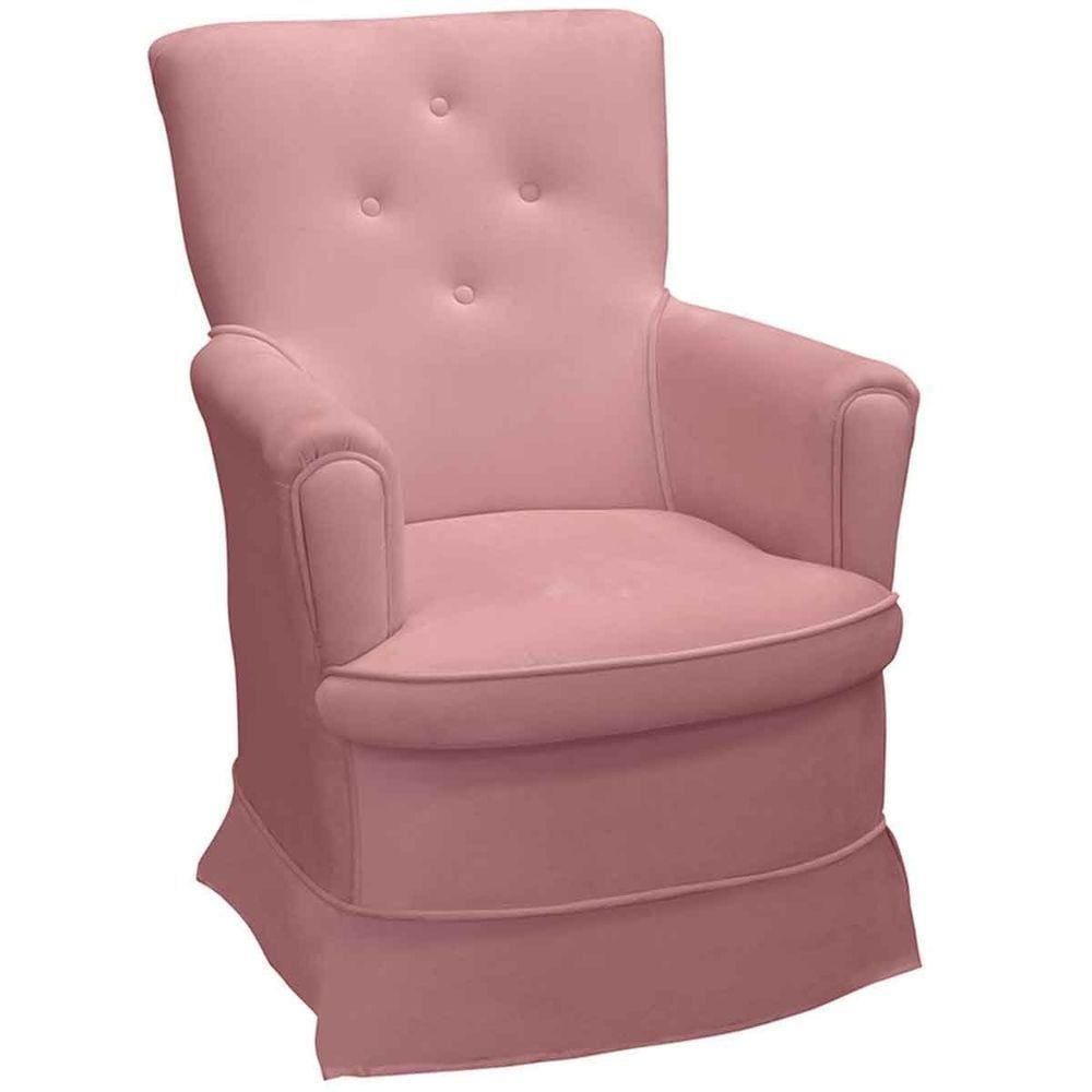 Poltrona De Amamentação Stella Veludo Rosê - Casa Chick