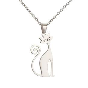 Colar Corrente Feminina Pingente Gato Judito
