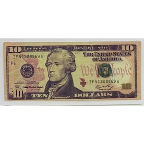 Carteira Slim Dinheiro Nota De Dólar Cédula De 10