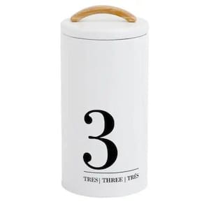 Lata Porta Condimentos Metalla N3 Branco 1,7 Litros