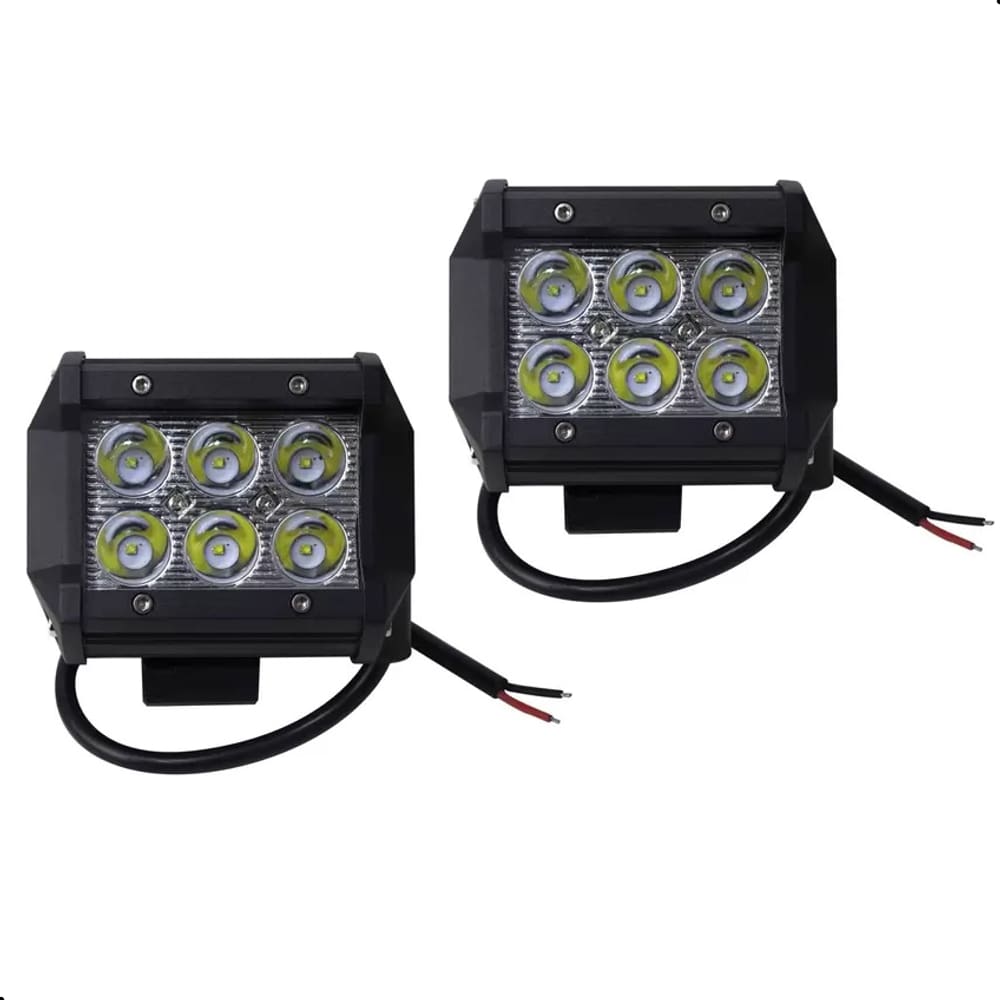 Farol de milha Led 18w Quadrado 12v 24v 6000k Alta Potência off-road jeep LE-6705