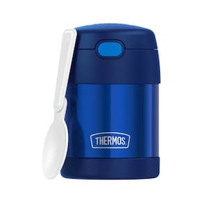Pote Térmico Quente e Frio Azul Com Colher Parede dupla