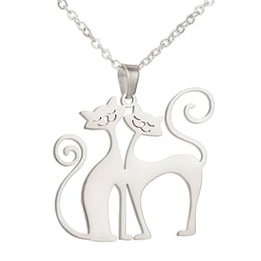Colar Corrente Feminina Casal Gato Judith In Love